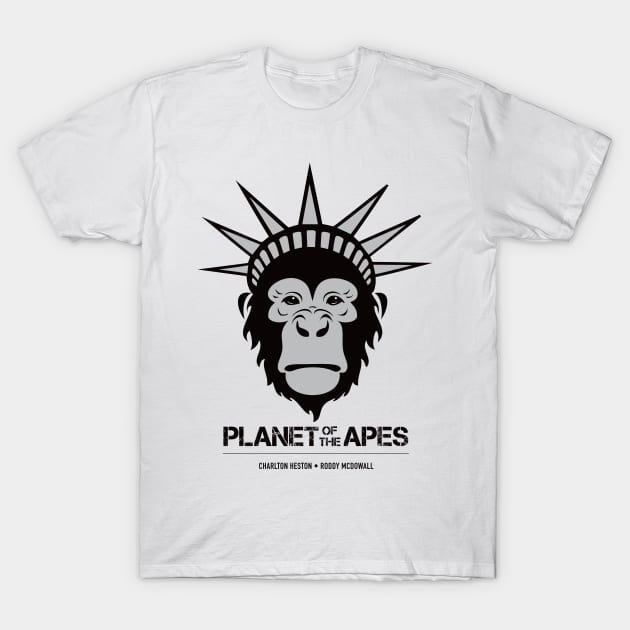 Planet of the Apes - Alternative Movie Poster T-Shirt by MoviePosterBoy